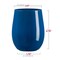 Solid Navy Elegant Stemless Plastic Wine Glasses - 12 oz. (64 Glasses)